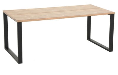 Honka terassilankkupöytä metallijaloilla 180x90 musta/valkoinen