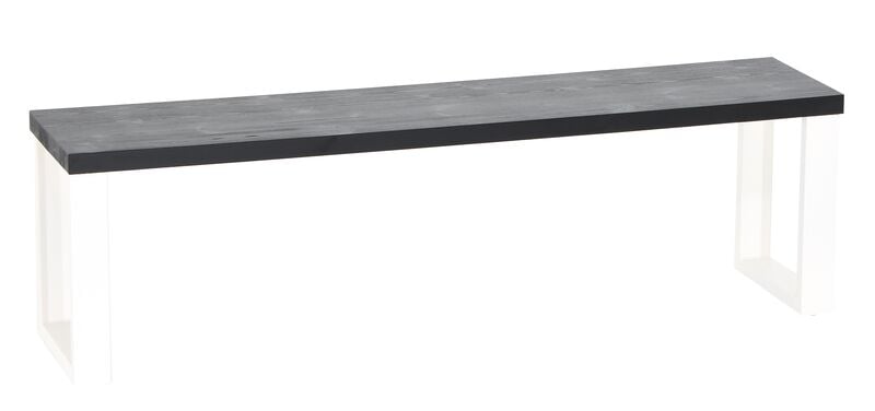 Honka lankkupenkki 155x35 cm metallijalalla musta/valkoinen