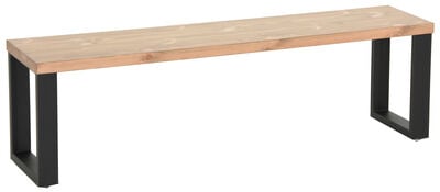 Honka terassipenkki 155x35 cm metallijalalla musta/musta