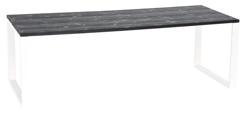 Honka lankkupöytä metallijaloilla 220x90 cm musta/valkoinen