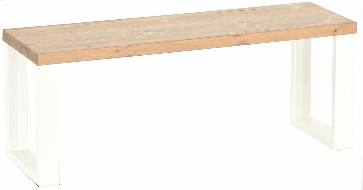 Honka terassipenkki 115x35 cm metallijalalla antiikkipetsattu/valkoinen