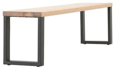 Honka terassipenkki 195x35 cm metallijalalla musta/valkoinen