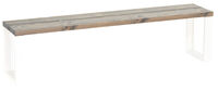 Ruska terassipenkki 35x176 cm harjattu ja lakattu mänty savunharmaa/valkoinen