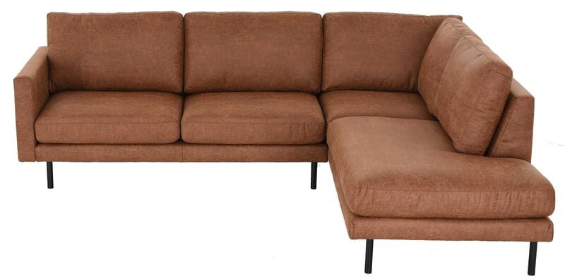 Copenhagen Lite avokulmasohva oikea konjakki Missouri 3, mustat jalat