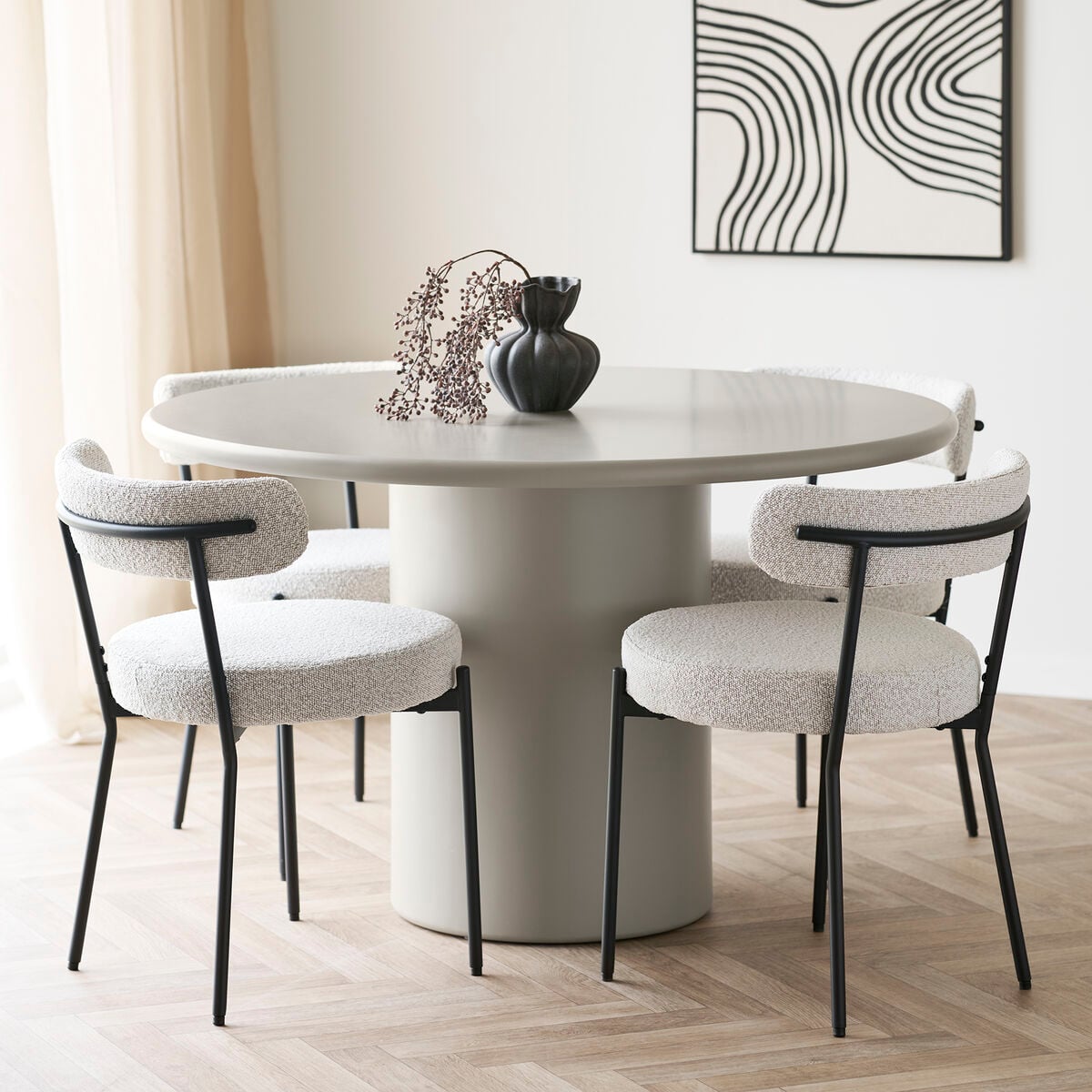 House Nordic Nagano pyöreä ruokapöytä Ø120 cm greige