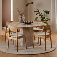 Naxos pyöreä marmori ruokapöytä Ø130 cm matta latte