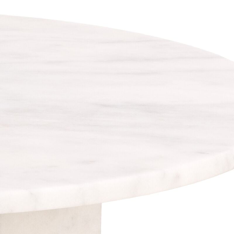 Naxos pyöreä marmori ruokapöytä Ø130 cm matta valkoinen