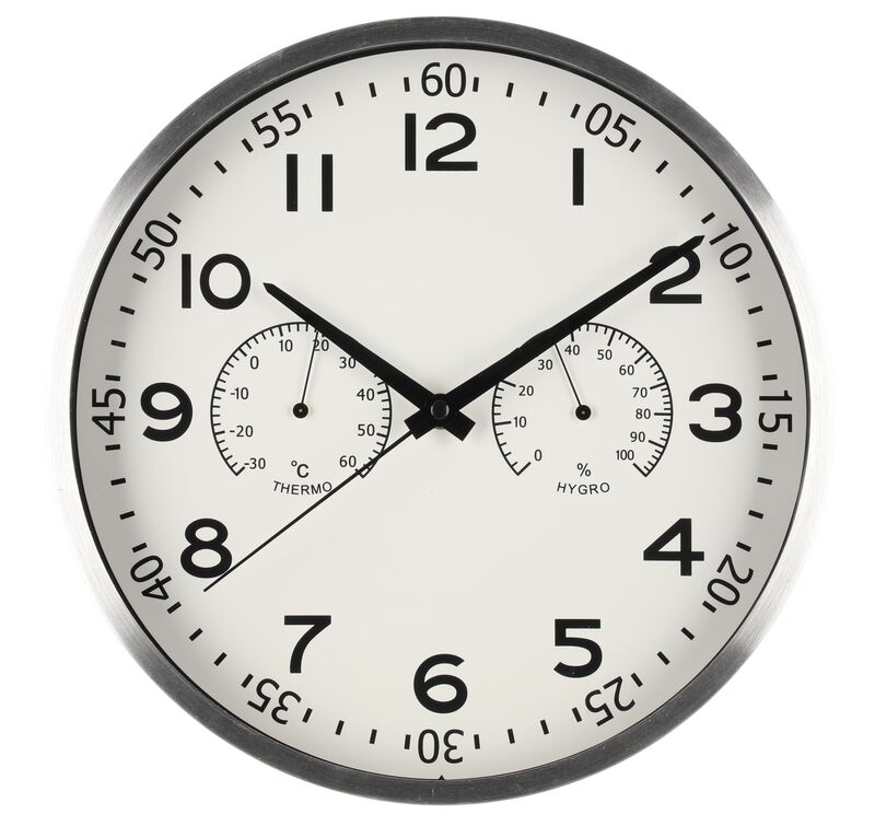 4Living Verona seinäkello Ø30 cm hopea