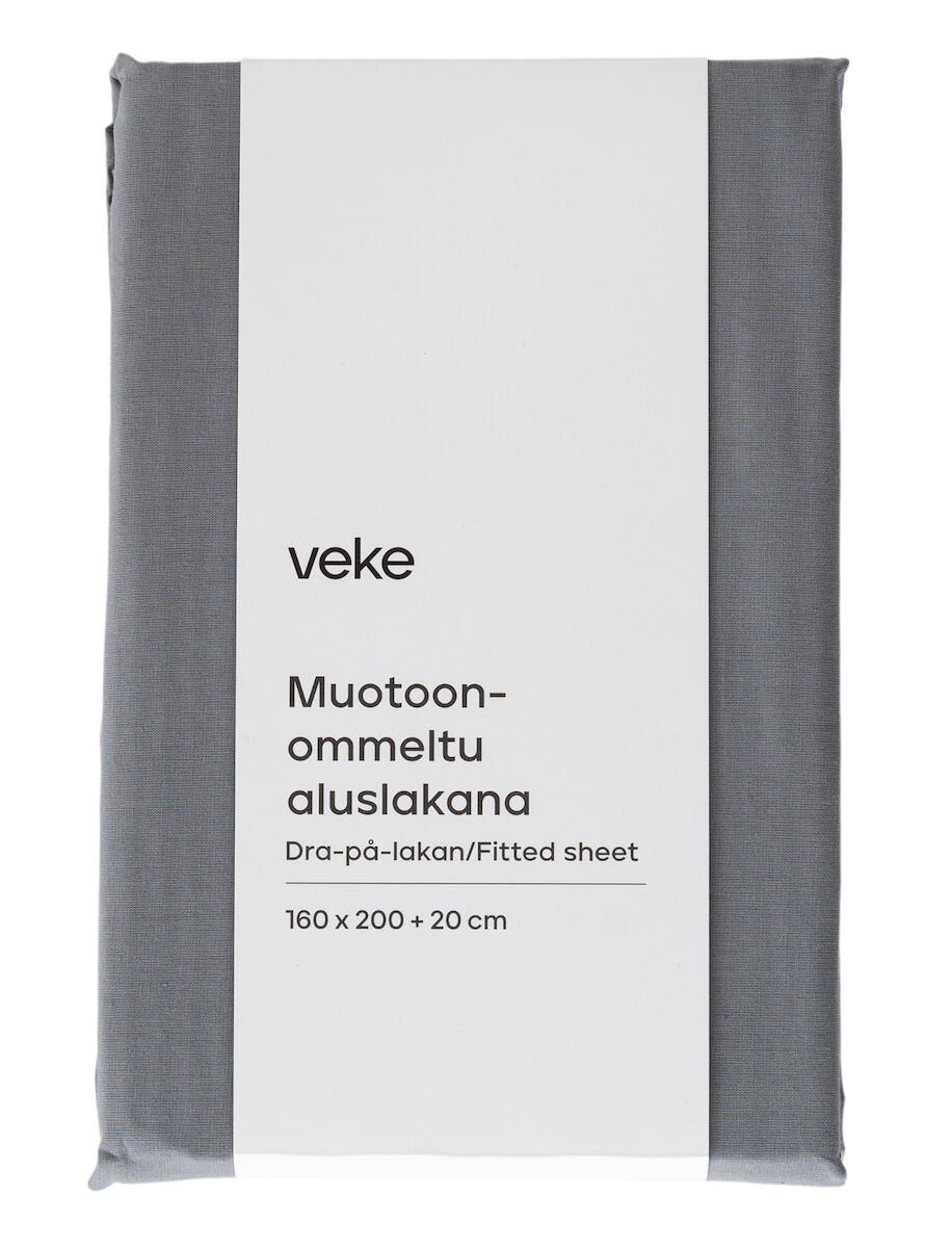 Lempi muotoonommeltu aluslakana 180x200 cm tummanharmaa