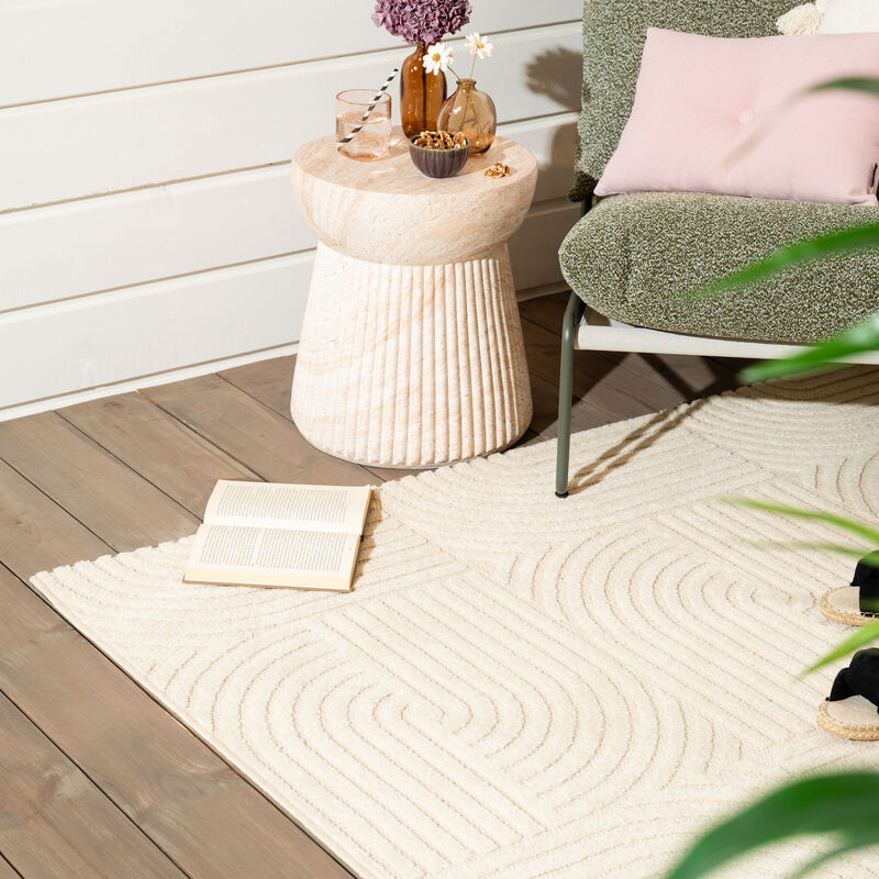 Kurvi matto sisä-/ulkokäyttöön luonnonvalkoinen