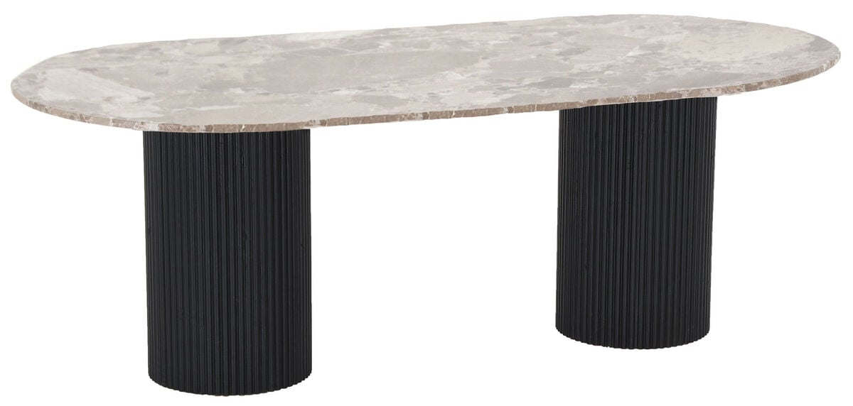 Ranua by Veke Taimi ovaali ruokapöytä 210x95 cm marmori matta latte/hiili