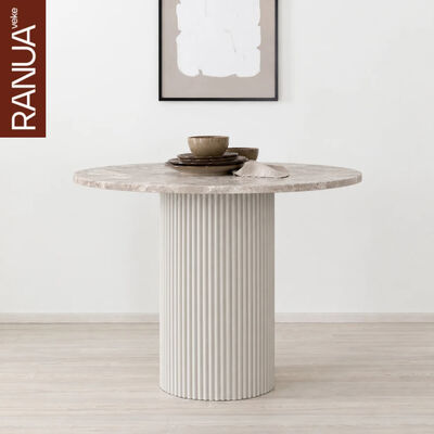 Taimi pyöreä ruokapöytä Ø100 cm marmori matta latte/sammal
