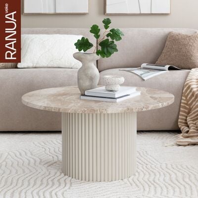 Taimi pyöreä sohvapöytä Ø80 cm marmori matta latte/hiekka