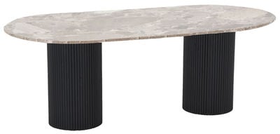 Taimi ovaali ruokapöytä 210x95 cm marmori matta latte/greige