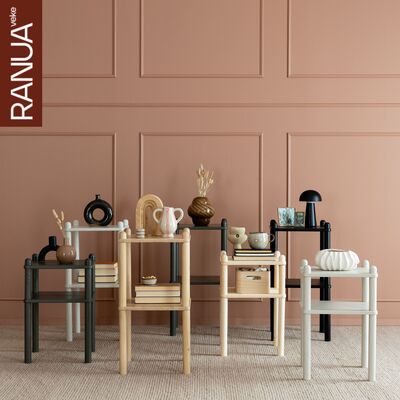 Askel korkea yöpöytä 35x35x64 cm puuvalmis