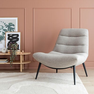 Mesi Lounge nojatuoli taupe Monza 40, mustat jalat