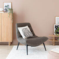 Mesi Lounge nojatuoli taupe Monza 40, mustat jalat