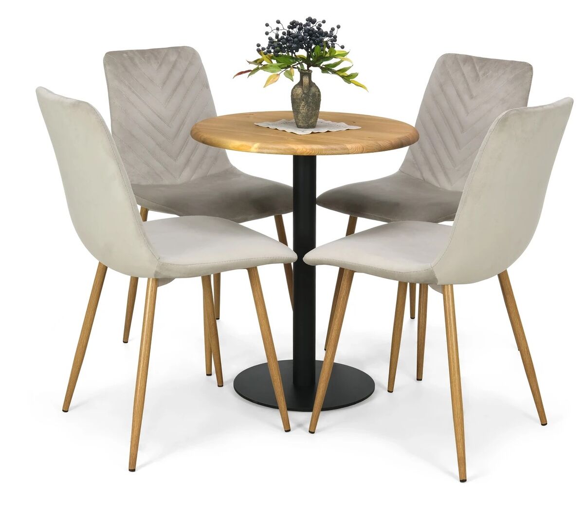 Cafe pyöreä ruokapöytä Ø60 cm antiikkipetsattu/musta