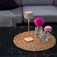 Konstsmide Capri mini ladattava pöytävalaisin sisä-/ulkokäyttöön hiekka