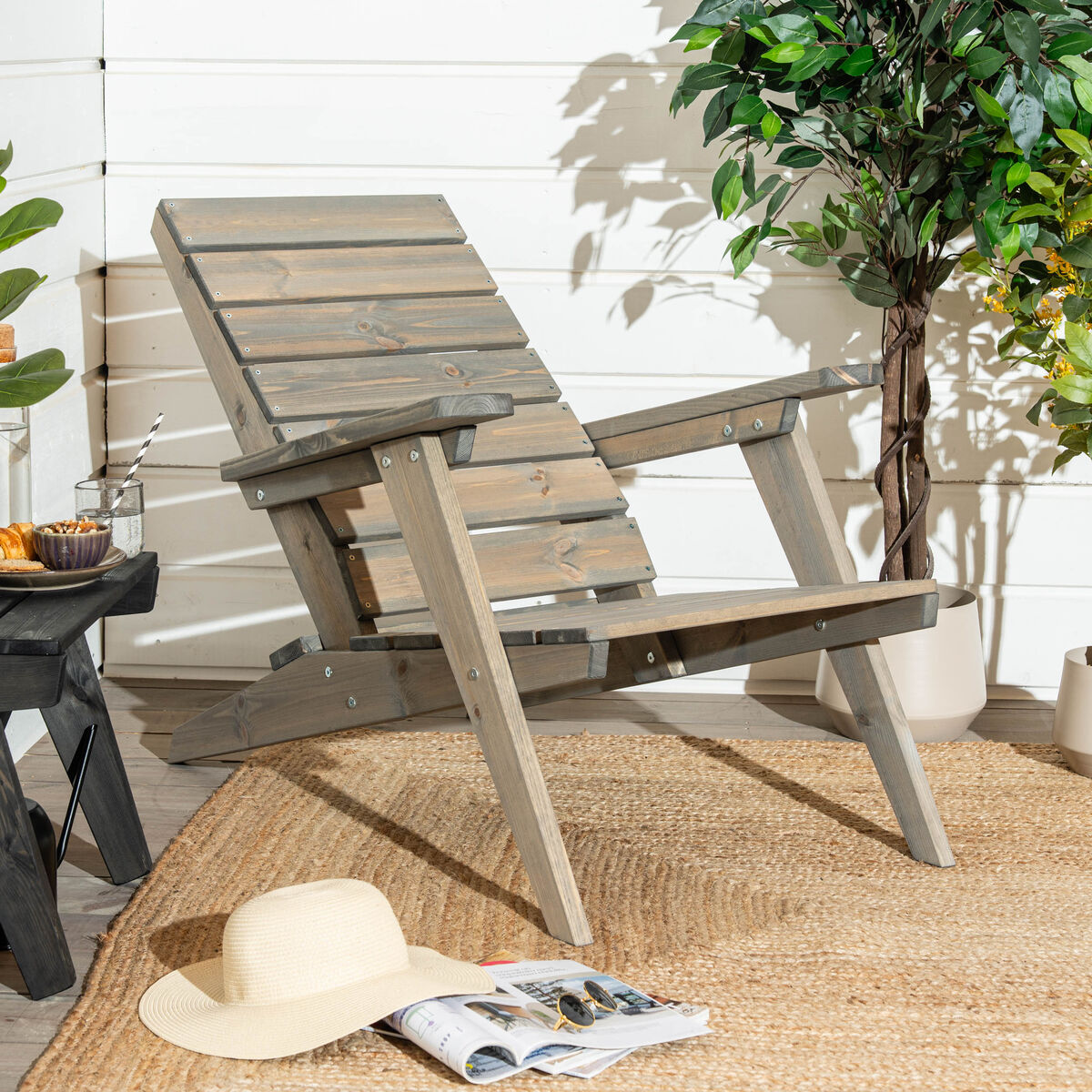 Ecofurn Granny relax nojatuoli harmaa mänty