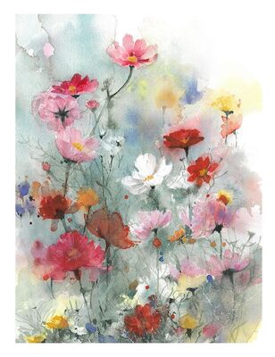Canvas taulu kukkaniitty 60x80 cm