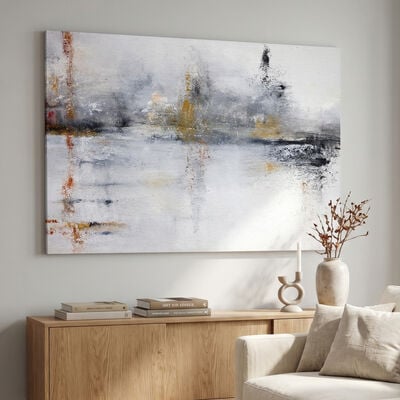 Abstrakti canvas-taulu 80x120 cm valkoinen