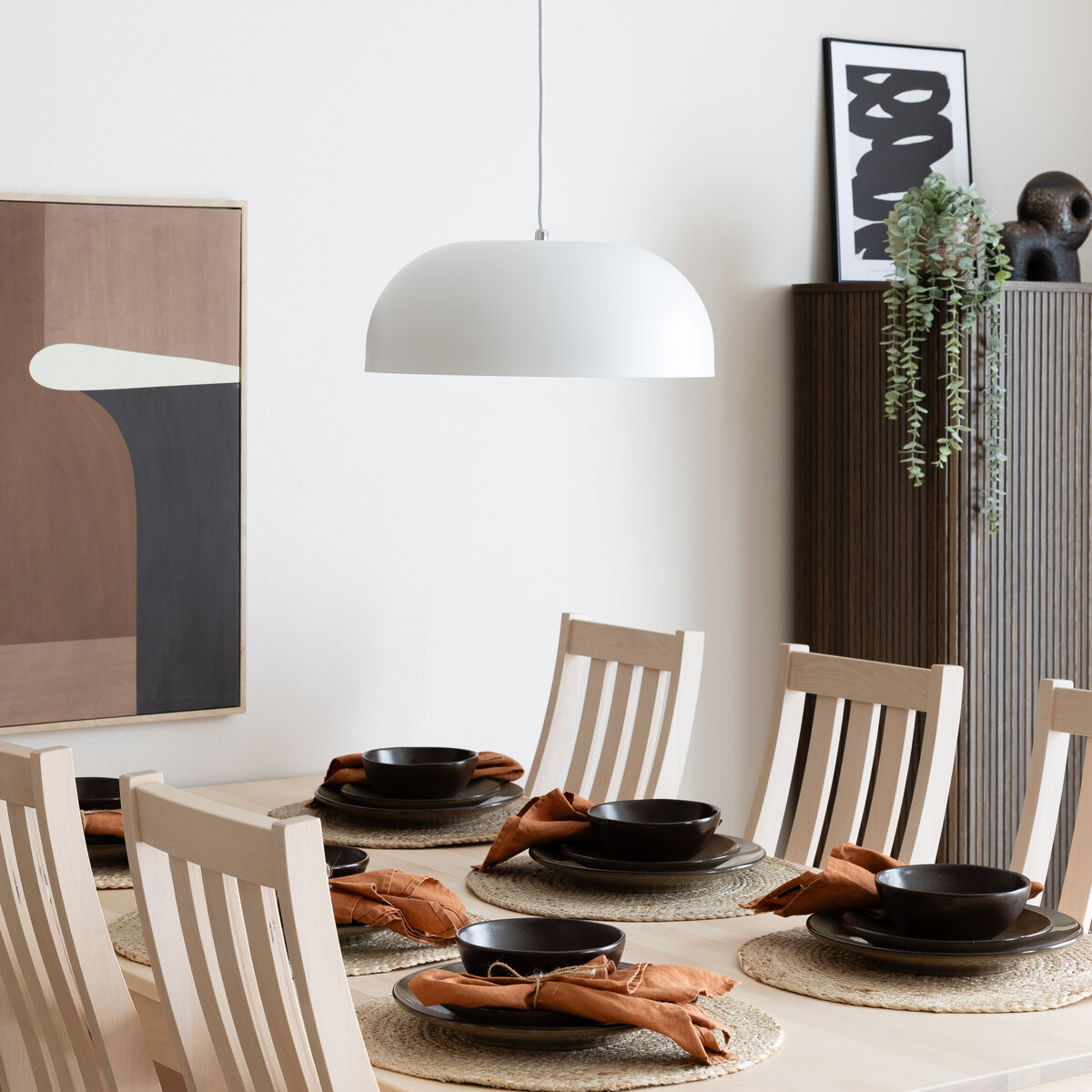 Aneta Lighting Odea riippuvalaisin Ø37 cm valkoinen
