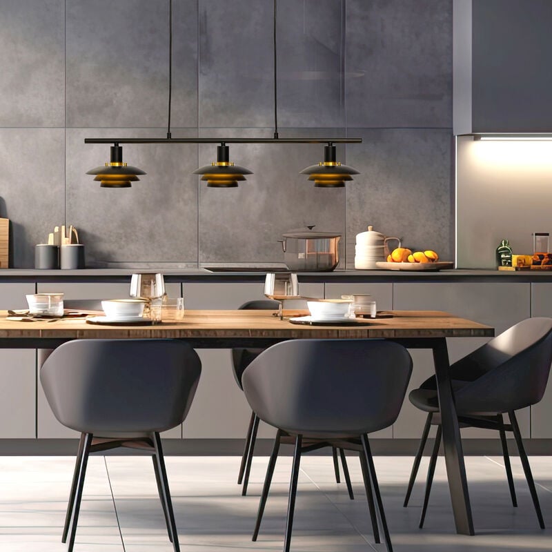 Aneta Lighting Epsilon 3-osainen riippuvalaisin musta