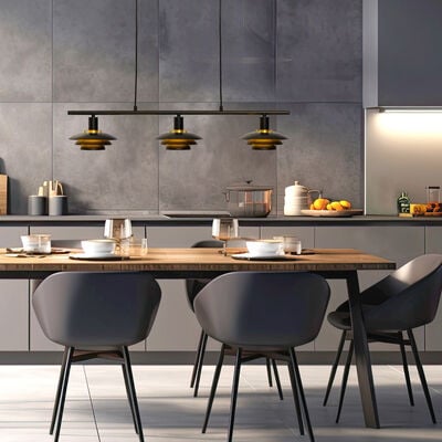Aneta Lighting Epsilon 3-osainen riippuvalaisin musta