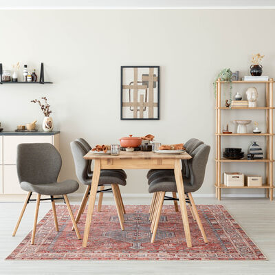 Koto-Keto 6-hengen ruokailuryhmä öljytty tammi/beige Monza 60
