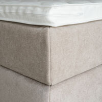 Unia kulta jenkkisänkypaketti 120x200 L beige, Unia relax 7cm, Pyöreä öljytty tammijalka
