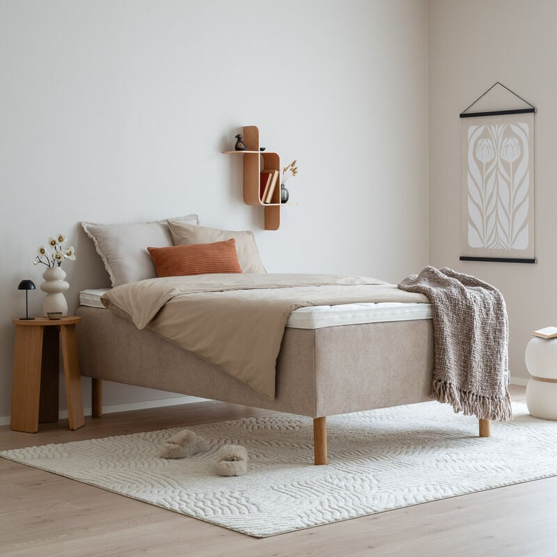 Unia kulta runkopatjapaketti 120x200 XL beige, Unia relax 7cm, Pyöreä öljytty ta