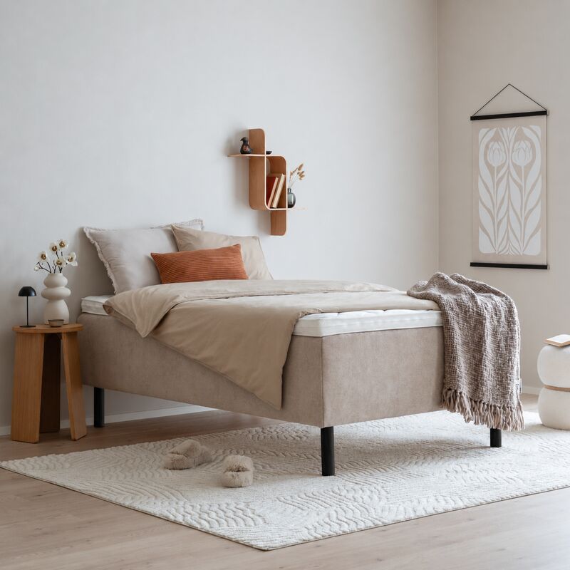 Unia Kulta runkopatjasänky 120x200 beige, musta jalka
