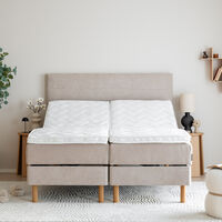 Unia kulta moottorisänkypaketti 160x200 XL beige, Unia relax 7cm, Pyöreä öljytty jalka