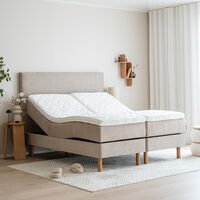 Unia kulta moottorisänkypaketti 160x200 XL beige, Unia relax 7cm, Pyöreä öljytty jalka