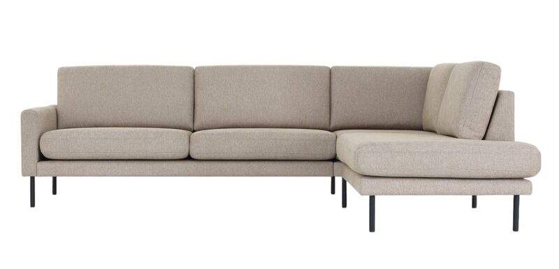 Kotoa avokulmasohva oikea, beige 11 Merita, musta metallijalka