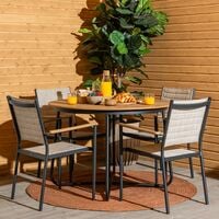 Silmu-Haave 4-hengen pyöreä ruokailuryhmä ruskea/musta