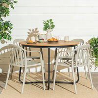 Silmu-Hanne 4-hengen pyöreä ruokailuryhmä ruskea/beige