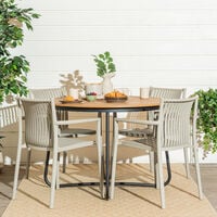 Silmu-Estrid 4-hengen pyöreä ruokailuryhmä ruskea/beige