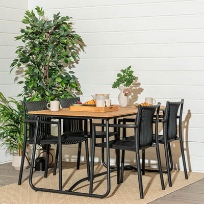 Silmu-Estrid 4-hengen ruokailuryhmä ruskea/musta