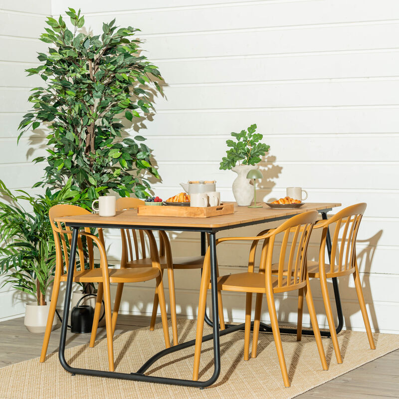 Silmu-Hanne 4-hengen ruokailuryhmä ruskea/okra