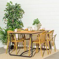 Silmu-Hanne 4-hengen ruokailuryhmä ruskea/okra