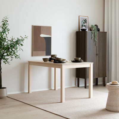 Scandic ruokapöytä 130x80 cm valkolakattu koivu