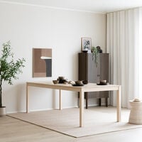 Scandic ruokapöytä 220x95 cm valkolakattu koivu