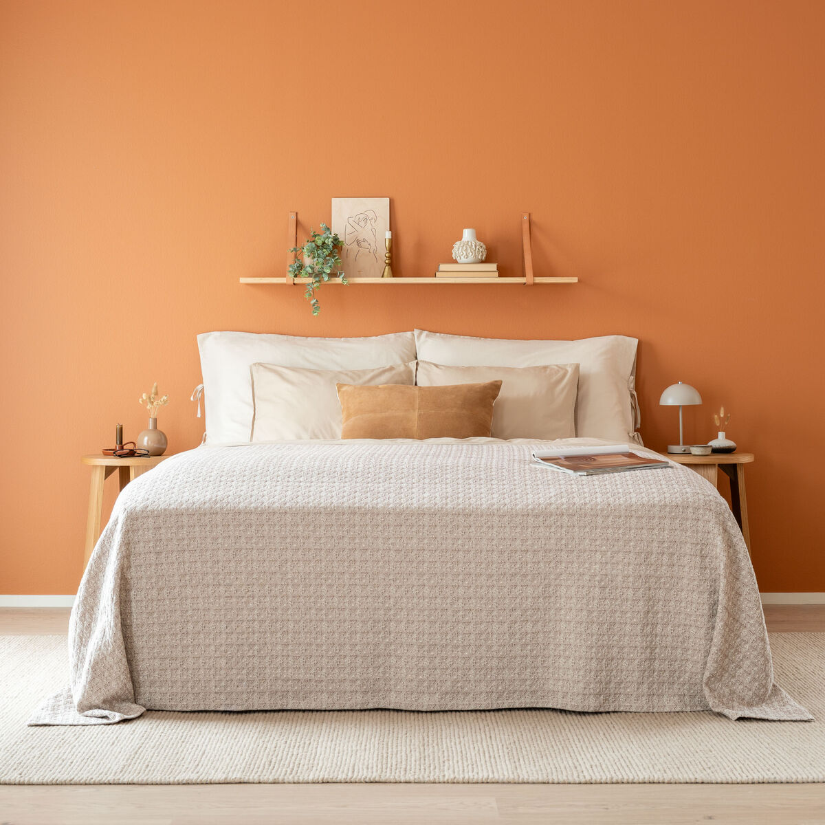 Kaarna päiväpeitto 260x260 cm ruskea