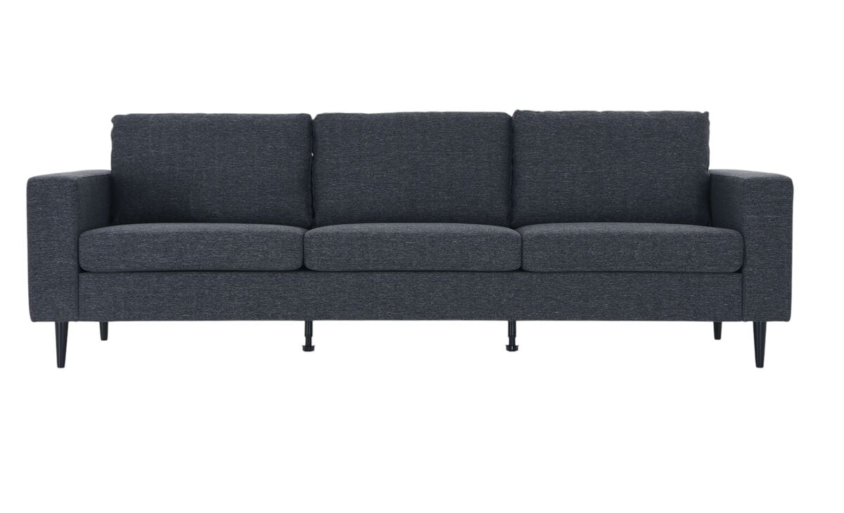 Veke Toronto 3-istuttava sohva musta Hygge 99, jalka wenge