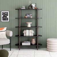 Askel tammi avohylly 100x35x152 cm pyöreällä päädyllä savutammi