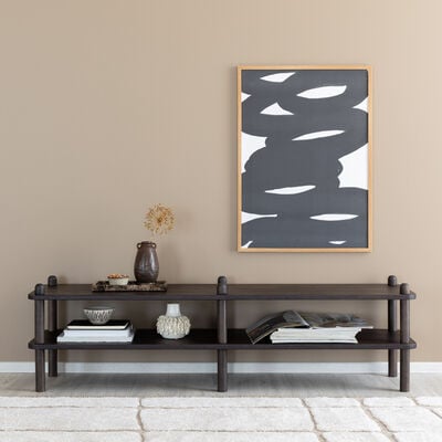 Askel tammi matala tv-taso 138x35x38 cm suoralla päädyllä savutammi