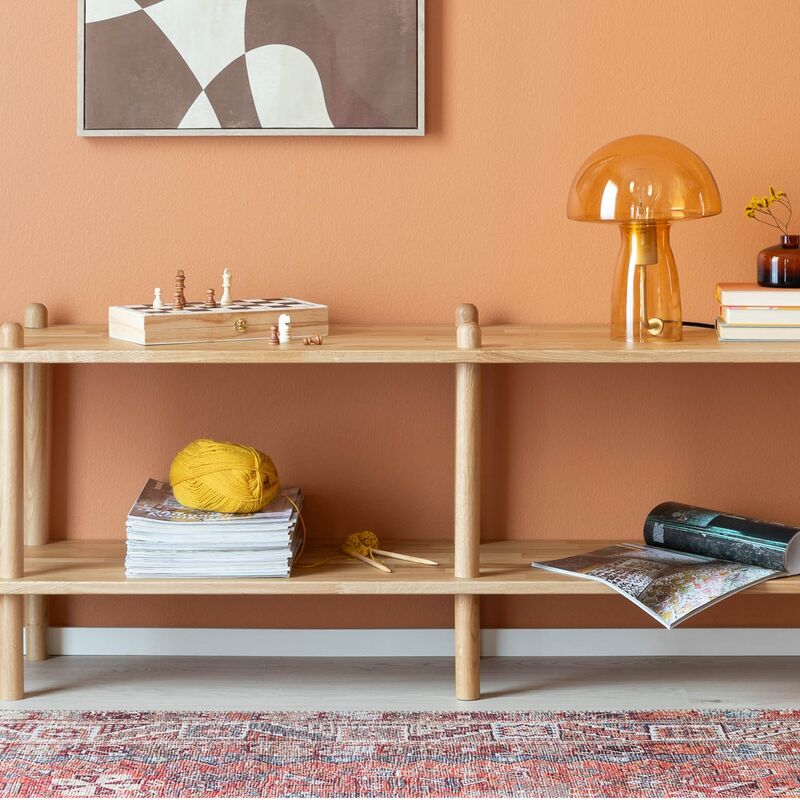 Askel tammi korkea tv-taso 138x35x53,5 cm suoralla päädyllä lakattu tammi