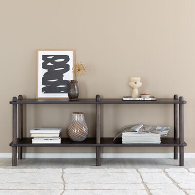 Askel tammi korkea tv-taso 138x35x53,5 cm suoralla päädyllä savutammi